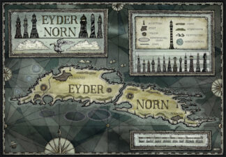 Karte von Eydernorn, Alu-Dibond 80x55cm